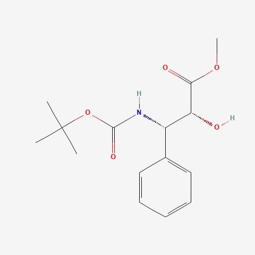 Methyl (2R,3S)-3-(tert-butoxycarbonylamino)-2-hydroxy-3-phenylpropionate (CAS: 124605-42-1) - Chemical Structure and Molecular Formula 