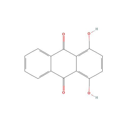 1,4-Dihydroxyanthraquinone (CAS: 81-64-1) - Chemical Structure and Molecular Formula 