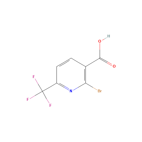 2-BROMO-6-TRUFLUOROMETHYL-3-PYRIDINECARBOXYLIC ACID (CAS: 749875-07-8) - Chemical Structure and Molecular Formula 
