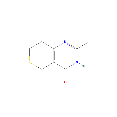 1,5,7,8-TETRAHYDRO-2-METHYL-4H-THIOPYRANO[4,3-D]PYRIMIDIN-4-ONE (CAS: 284028-90-6) - Chemical Structure and Molecular Formula 