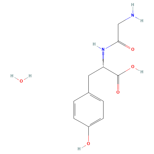 N-GLYCYL-L-TYROSINE HYDRATE (CAS: 207300-83-2) - Chemical Structure and Molecular Formula 