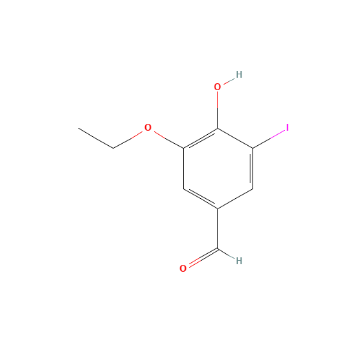 3-ETHOXY-4-HYDROXY-5-IODOBENZALDEHYDE (CAS: 6312-82-9) - Chemical Structure and Molecular Formula 