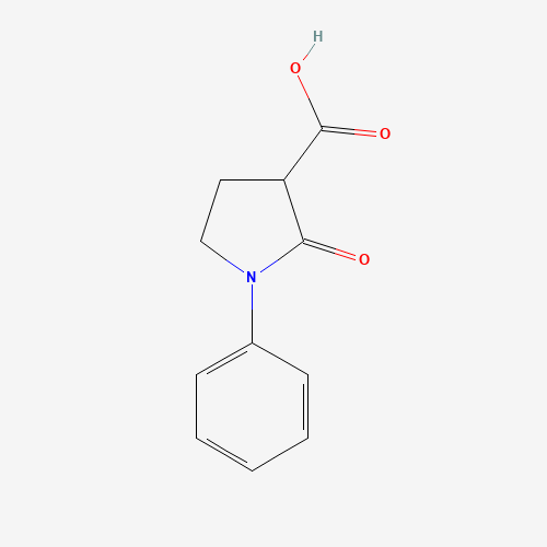 1-PHENYL-2-OXO-3-PYRROLIDINECARBOXYLIC (CAS: 56137-52-1) - Chemical Structure and Molecular Formula 