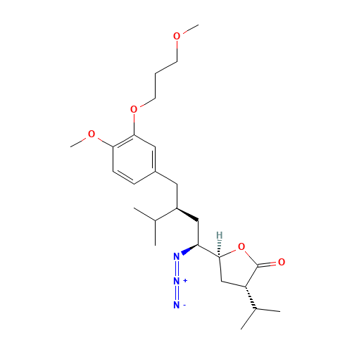 5(S)-[1(S)-Azido-3(S)-[4-methoxy-3-(3-methoxypropoxy)benzyl]-4-methylpentyl]-3(S)-isopropyldihydrofuran-2-one (CAS: 324763-46-4) - Chemical Structure and Molecular Formula 