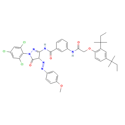 3-[[2-[2,4-Bis(2-methylbutan-2-yl)phenoxy]acetyl]amino]-N-[4,5-dihydro-4-(4-methoxyphenyl)diazenyl-5-oxo-1-(2,4,6-trichlorophenyl)-4H-pyrazol-3-yl]benzamide (CAS: 28279-36-9) - Related Chemical Product