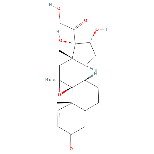 (9,16b)-9,11-Epoxy-16,17,21-trihydroxypregna-1,4-diene-3,20-dione (CAS: 215095-77-5) - Chemical Structure and Molecular Formula 