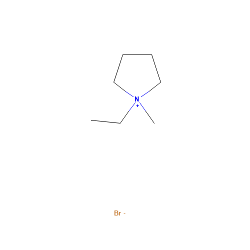 1-ETHYL-1-METHYLPYRROLIDINIUM BROMIDE (CAS: 69227-51-6) - Chemical Structure and Molecular Formula 