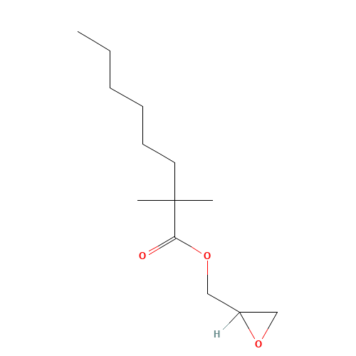 GLYCIDYL NEODECANOATE,MIXTURE OF BRANCHED  ISOMERS (CAS: 26761-45-5) - Chemical Structure and Molecular Formula 
