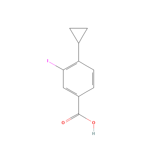 4-cyclopropyl-3-iodobenzoic acid (CAS: 1131588-02-7) - Chemical Structure and Molecular Formula 
