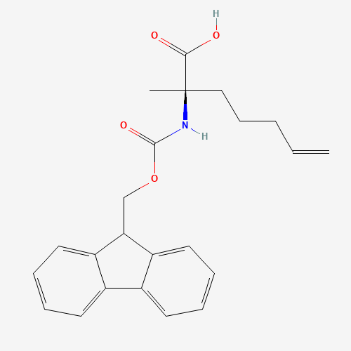 (R)-2-(9H-FLUOREN-9-YLMETHOXYCARBONYLAMINO)-2-METHYL-HEPT-6-ENOIC ACID (CAS: 288617-77-6) - Chemical Structure and Molecular Formula 