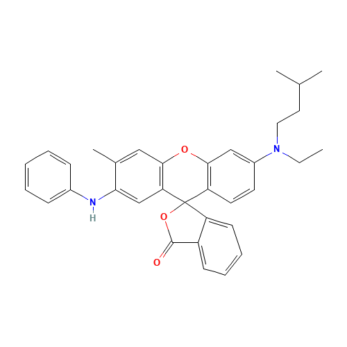 2'-anilino-6'-[ethyl(3-methylbutyl)amino]-3'-methylspiro[isobenzofuran-1(3H),9'-[9H]xanthene]-3-one (CAS: 70516-41-5) - Related Chemical Product