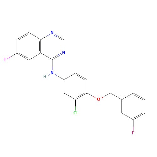 N-[3-Chloro-4-(3-fluorobenzyloxy)phenyl]-6-iodoquinazolin-4-amine (CAS: 231278-20-9) - Related Chemical Product