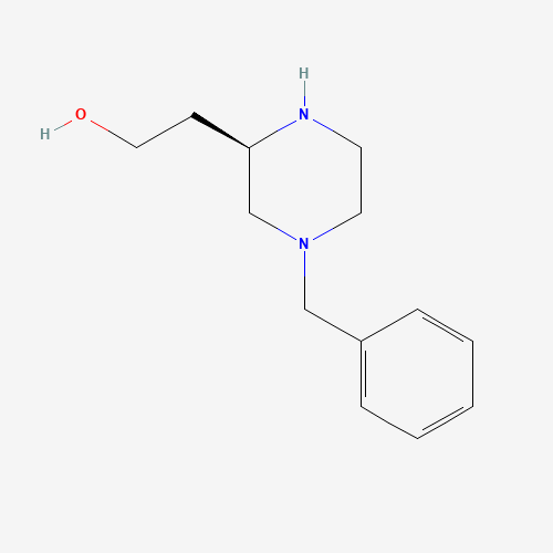 (R)-2-(4-benzylpiperazin-2-yl)ethanol (CAS: 857334-79-3) - Chemical Structure and Molecular Formula 