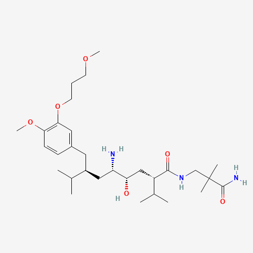 (2S,4S,5S,7S)-7-(3-(3-Methoxypropoxy)-4-methoxybenzyl)-5-amino-N-(2-carbamoyl-2-methylpropyl)-4-hydroxy-2-isopropyl-8-methylnonanamide hydrochloride (CAS: 173334-57-1) - Related Chemical Product