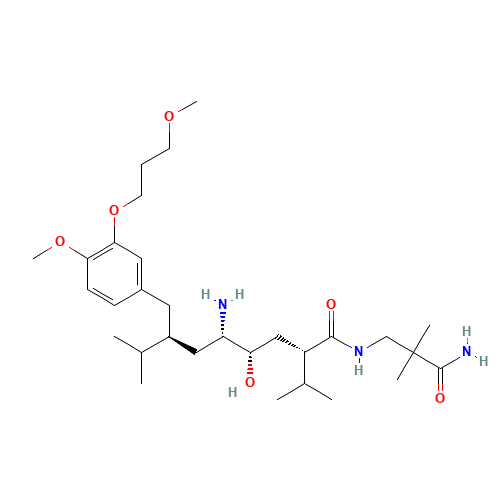 (2S,4S,5S,7S)-7-(3-(3-Methoxypropoxy)-4-methoxybenzyl)-5-amino-N-(2-carbamoyl-2-methylpropyl)-4-hydroxy-2-isopropyl-8-methylnonanamide hydrochloride (CAS: 173334-57-1) - Related Chemical Product