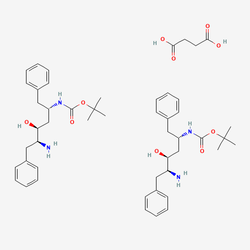 (2S,3S,5S)-5-tert-Butyloxycarbonylamino-2-amino-3-hydroxy-1,6-diphenylhexane succinate (CAS: 183388-64-9) - Related Chemical Product