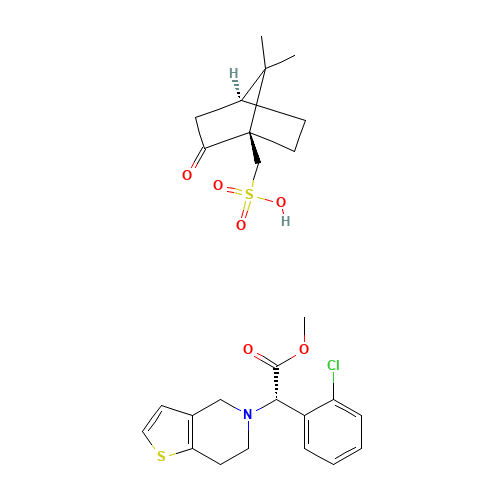 Clopidogrel camphorsulfonate (CAS: 120202-68-8) - Chemical Structure and Molecular Formula 