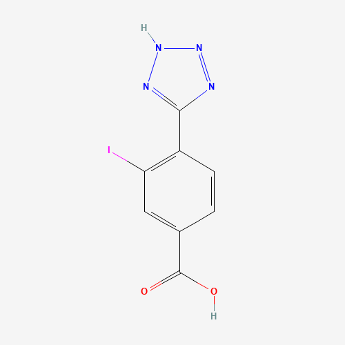 3-iodo-4-(1H-tetrazol-5-yl)benzoic acid (CAS: 1131588-15-2) - Chemical Structure and Molecular Formula 
