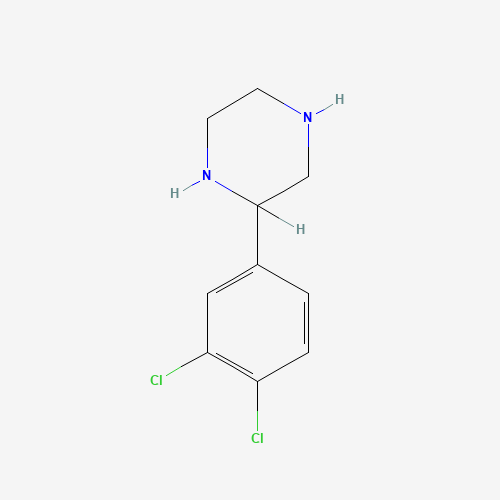 2-(3,4-DICHLORO-PHENYL)-PIPERAZINE (CAS: 185110-06-9) - Chemical Structure and Molecular Formula 