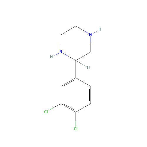 2-(3,4-DICHLORO-PHENYL)-PIPERAZINE (CAS: 185110-06-9) - Chemical Structure and Molecular Formula 
