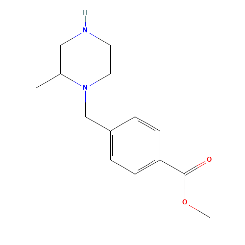 methyl 4-((2-methylpiperazin-1-yl)methyl)benzoate (CAS: 1131622-62-2) - Chemical Structure and Molecular Formula 