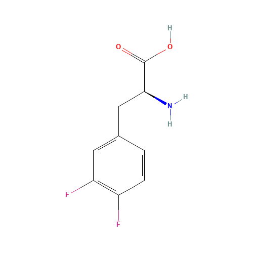 L-3,4-DIFLUOROPHENYLALANINE (CAS: 31105-90-5) - Chemical Structure and Molecular Formula 