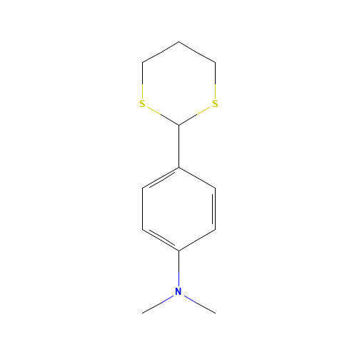 2-[4-(Dimethylamino)phenyl]-1,3-dithiane (CAS: 24588-75-8) - Chemical Structure and Molecular Formula 