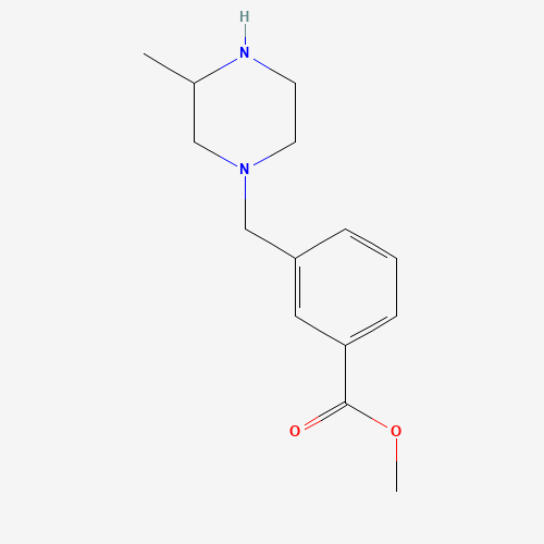 methyl 3-((3-methylpiperazin-1-yl)methyl) benzoate (CAS: 1131622-68-8) - Chemical Structure and Molecular Formula 