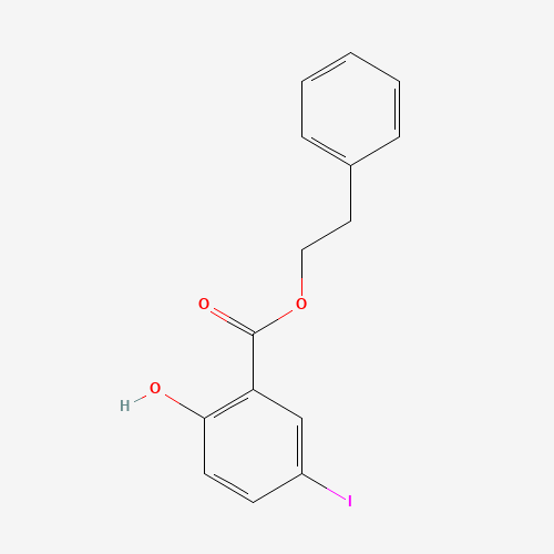 phenethyl 2-hydroxy-5-iodobenzoate (CAS: 1131622-43-9) - Chemical Structure and Molecular Formula 