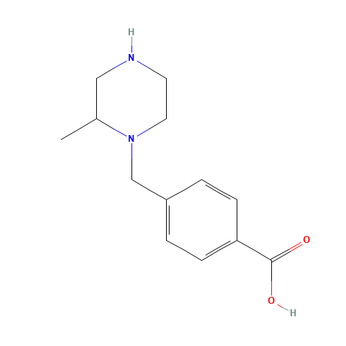 1-(4-carboxyphenyl methyl)-2-methyl piperazine (CAS: 1131623-03-4) - Chemical Structure and Molecular Formula 