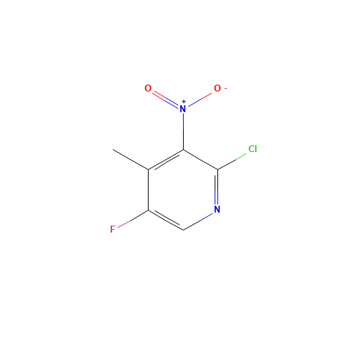 2-CHLORO-5-FLUORO-3-NITRO-4-PICOLINE (CAS: 1003711-51-0) - Chemical Structure and Molecular Formula 