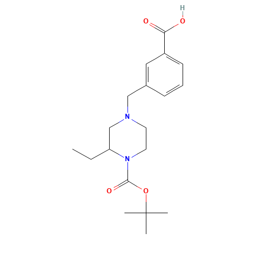 1-(3-carboxyphenylmethyl)-3-ethyl-4-Boc piperazine (CAS: 1131622-98-4) - Related Chemical Product