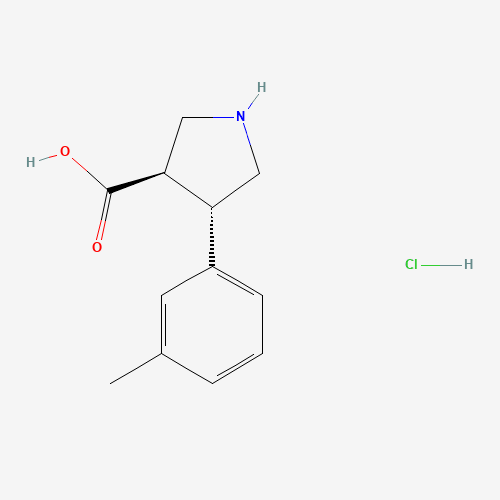 Trans-4-m-tolylpyrrolidine-3-carboxylic acid (CAS: 1049976-06-8) - Chemical Structure and Molecular Formula 