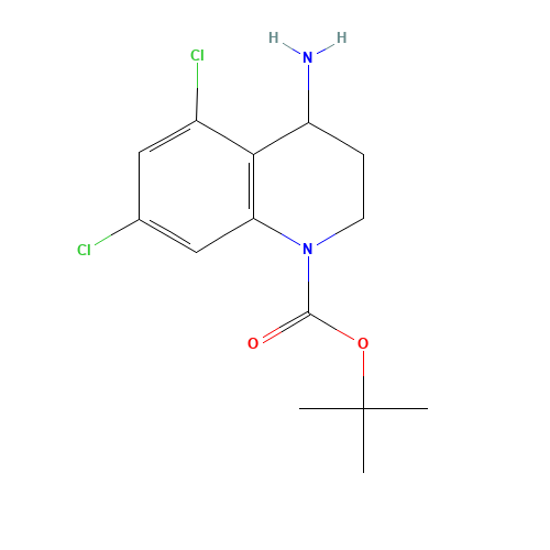 4-AMINO-1-N-BOC-5,7-DICHLORO-1,2,3,4-TETRAHYDROQUINOLINE (CAS: 886362-15-8) - Chemical Structure and Molecular Formula 