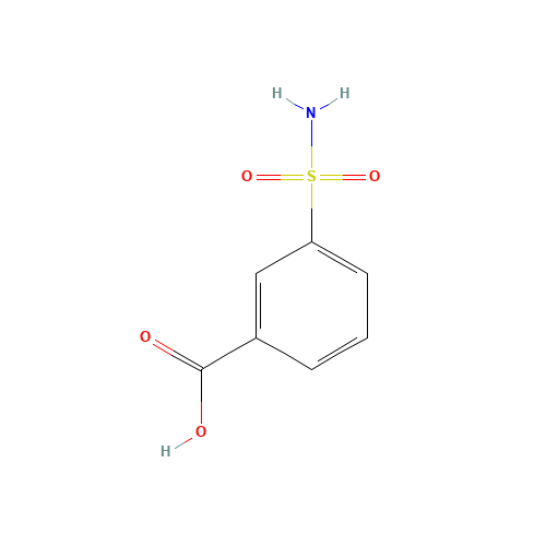 3-SULFAMOYL-BENZOIC ACID (CAS: 636-76-0) - Chemical Structure and Molecular Formula 