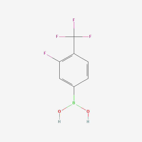 3-FLUORO-4-TRIFLUOROMETHYL-PHENYLBORONIC ACID (CAS: 864759-68-2) - Chemical Structure and Molecular Formula 