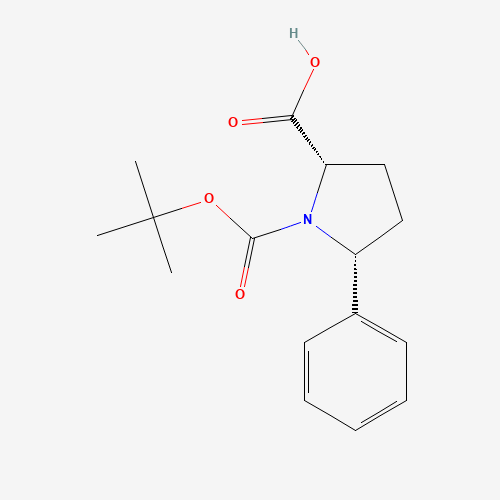 (2S,5R)-BOC-5-PHENYL-PYRROLIDINE-2-CARBOXYLIC ACID (CAS: 221352-49-4) - Chemical Structure and Molecular Formula 