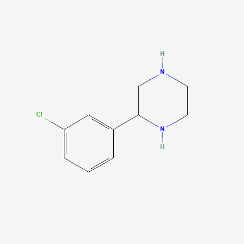 2-(3-CHLOROPHENYL)PIPERAZINE (CAS: 52385-79-2) - Chemical Structure and Molecular Formula 