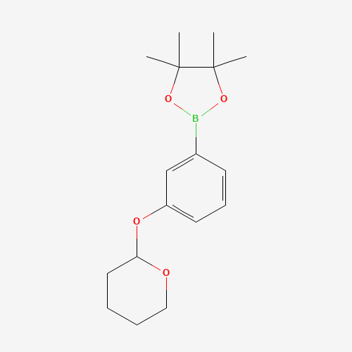 3-(TETRAHYDRO-2H-PYRAN-2-YLOXY)PHENYLBORONIC ACID PINACOL ESTER (CAS: 850568-69-3) - Chemical Structure and Molecular Formula 