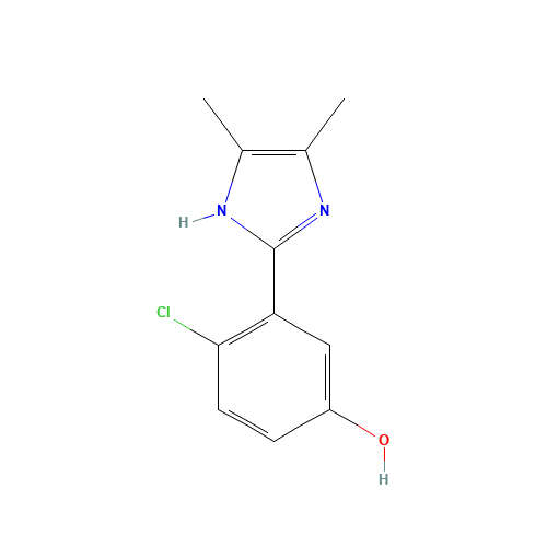 4-chloro-3-(4,5-dimethyl-1H-imidazol-2-yl)phenol (CAS: 1184919-44-5) - Chemical Structure and Molecular Formula 