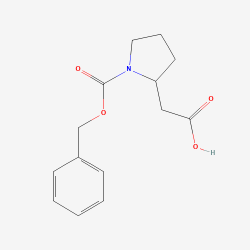 2-(1-(Benzyloxycarbonyl)pyrrolidin-2-yl)acetic acid (CAS: 889953-03-1) - Chemical Structure and Molecular Formula 