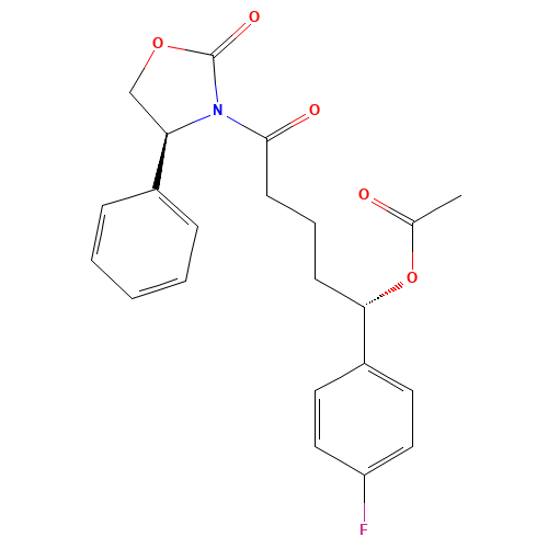 2-Oxazolidinone,3-[(5S)-5-(acetyloxy)-5-(4-fluorophenyl)-1-oxopentyl]-4-phenyl-,(4S)- (CAS: 433953-58-3) - Related Chemical Product