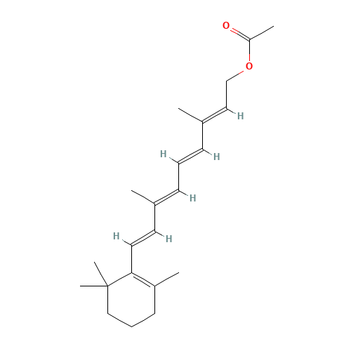 Retinyl acetate (CAS: 127-47-9) - Chemical Structure and Molecular Formula 