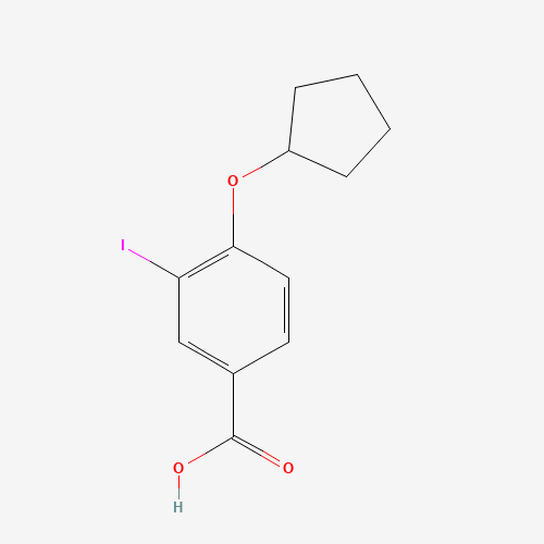 4-(cyclopentyloxy)-3-iodobenzoic acid (CAS: 1131614-30-6) - Chemical Structure and Molecular Formula 