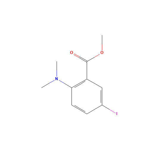methyl 2-(dimethylamino)-5-iodobenzoate (CAS: 1131605-35-0) - Chemical Structure and Molecular Formula 