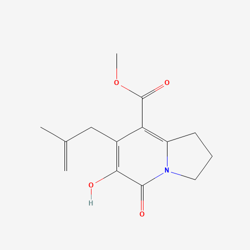 METHYL 6-HYDROXY-7-(2-METHYLALLYL)-5-OXO-1,2,3,5-TETRAHYDROINDOLIZINE-8-CARBOXYLATE (CAS: 866393-53-5) - Chemical Structure and Molecular Formula 