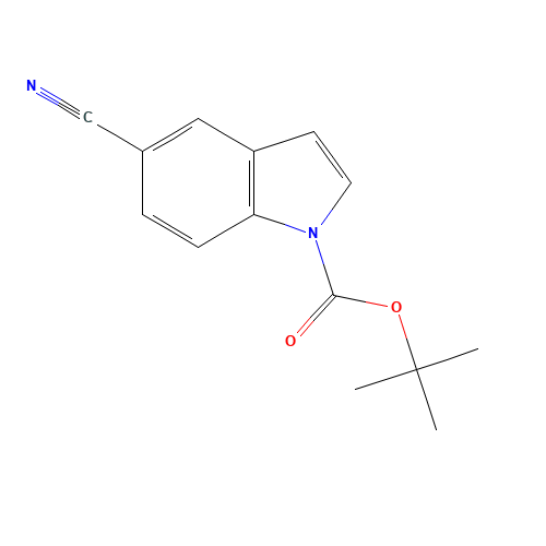 1-BOC-5-CYANOINDOLE (CAS: 475102-10-4) - Chemical Structure and Molecular Formula 