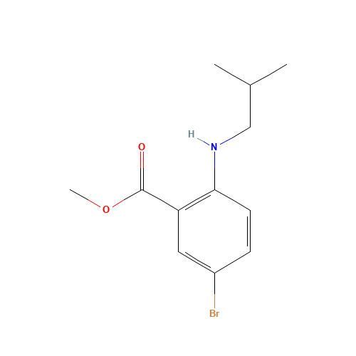methyl 5-bromo-2-(isobutylamino)benzoate (CAS: 937678-69-8) - Chemical Structure and Molecular Formula 