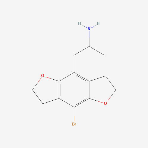 2-(8-BROMO-2,3,6,7-TETRAHYDRO-BENZO[1,2-B:4,5-B']DIFURAN-4-YL)-1-METHYL-ETHYLAMINE (CAS: 219986-75-1) - Chemical Structure and Molecular Formula 