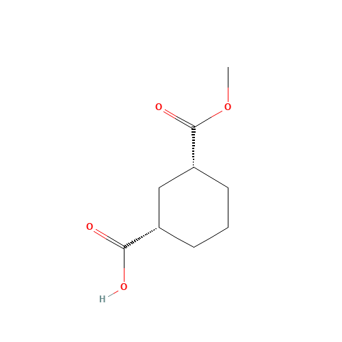 (1R,3S)-1,3-Cyclohexanedicarboxylic acid,monomethyl ester (CAS: 227783-07-5) - Chemical Structure and Molecular Formula 
